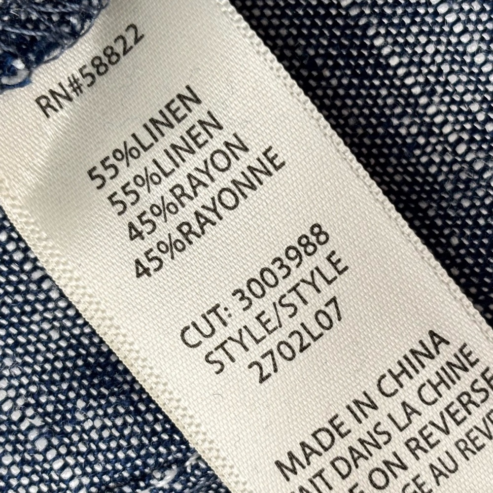 MAX STUDIO Wide Leg Pleated Blue Linen Blend Trousers--NWT--S - Picture 10 of 12